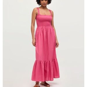 NWT Hill House Anju Dress, XXS in Lipstick Pink Cotton